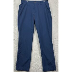 Under Armour Mens 34X32 Pants Hiking Blue Nylon Blend Stretch Straight Leg EUC